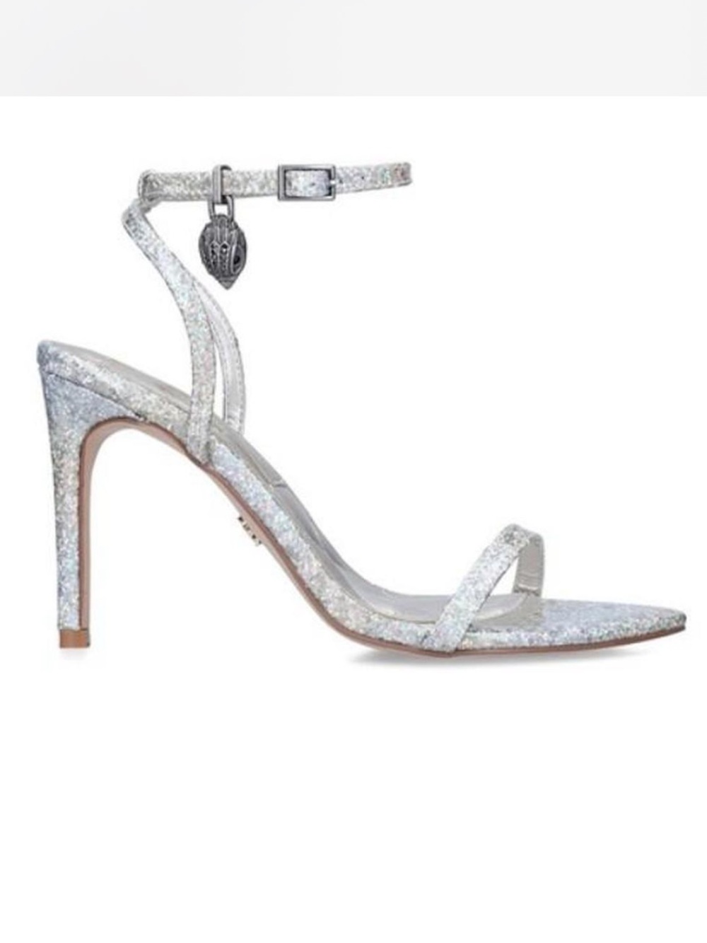 Kurt Geiger Shoreditch Silver Glitter Sandals size 7.5